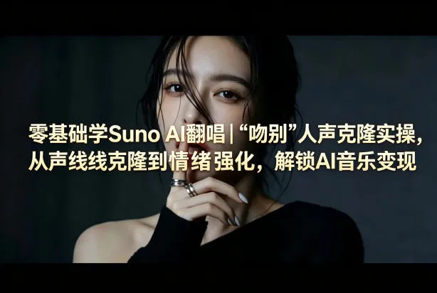 零基础学Suno AI翻唱|《吻别》人声克隆实操,从声线克隆到情绪强化,解锁AI音乐变现 2
