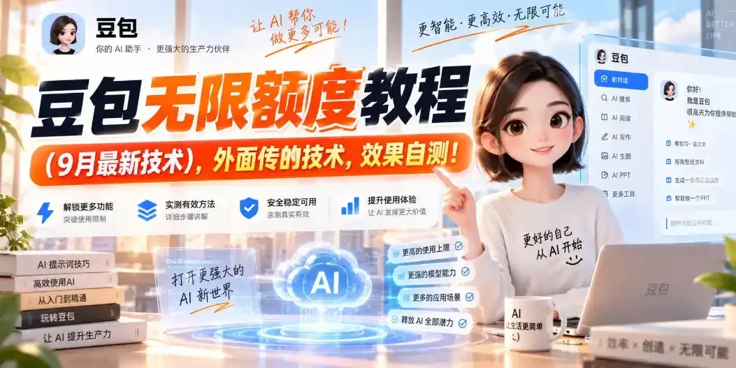 豆包无限额度教程(9月最新技术)，外面传的技术，效果自测！
